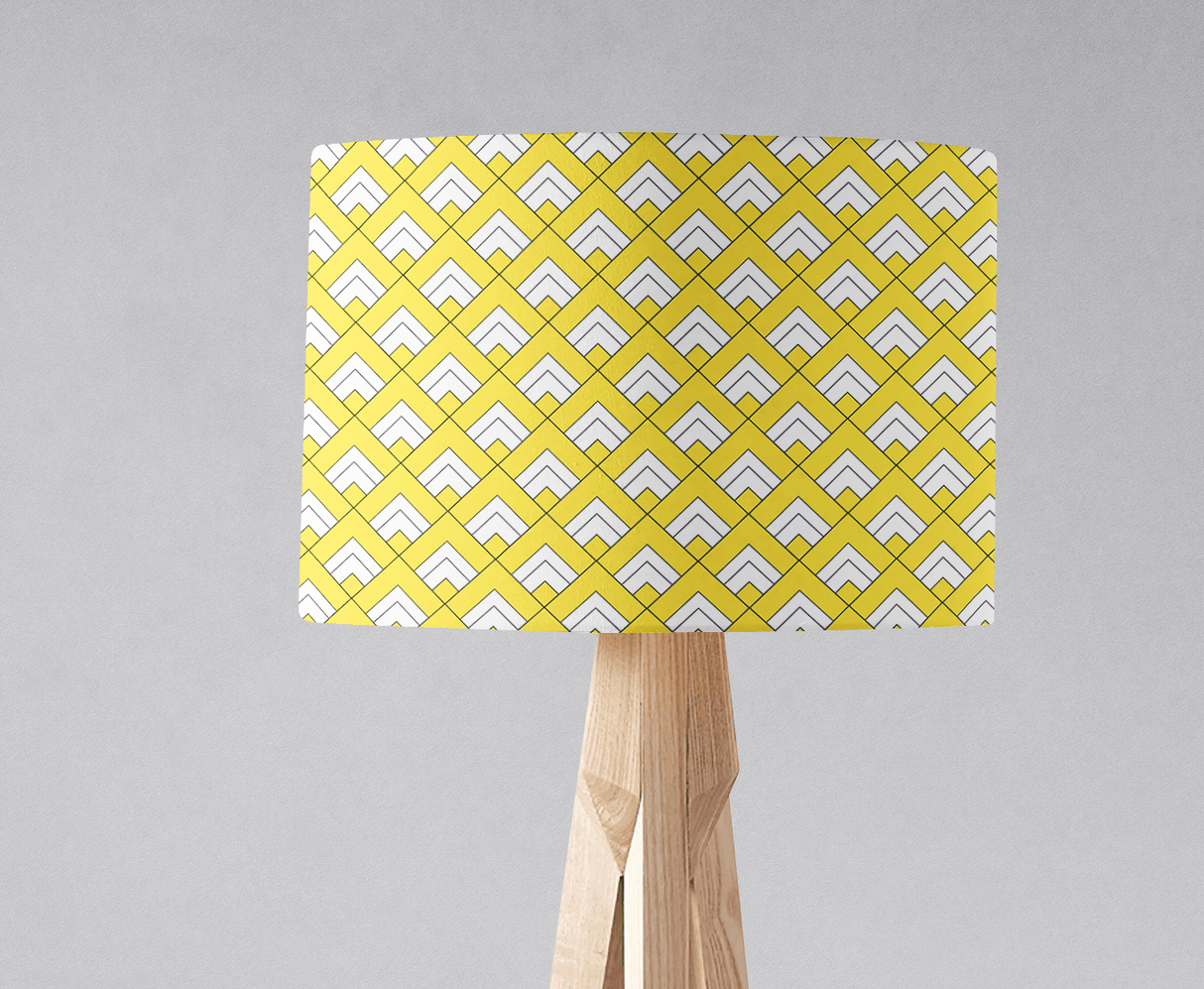 Shadowbright Yellow and White Geometric Tiles Design Lampshade
