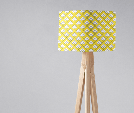 Shadowbright Yellow and White Geometric Tiles Design Lampshade