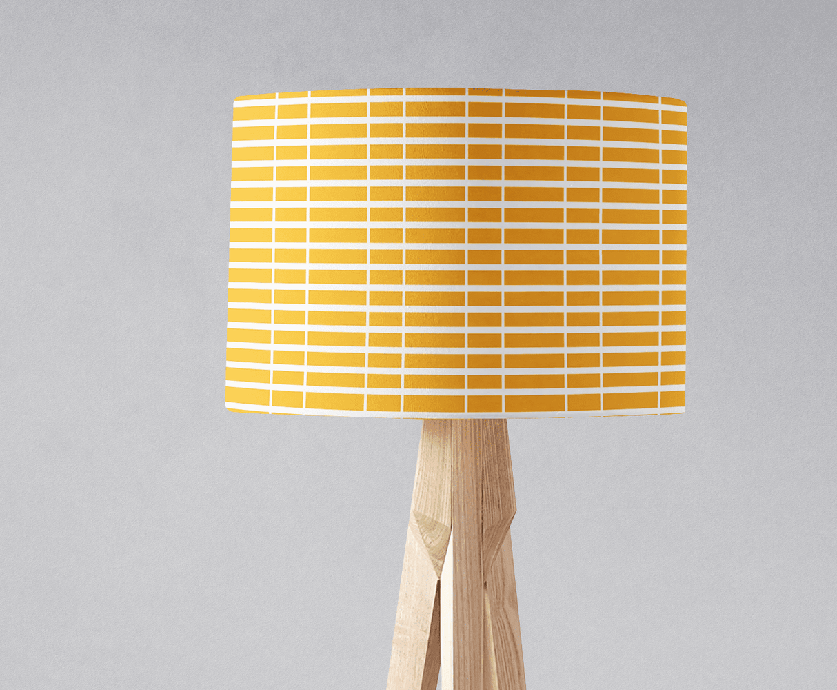 Shadowbright Yellow with White Geometric Stripes Lampshade