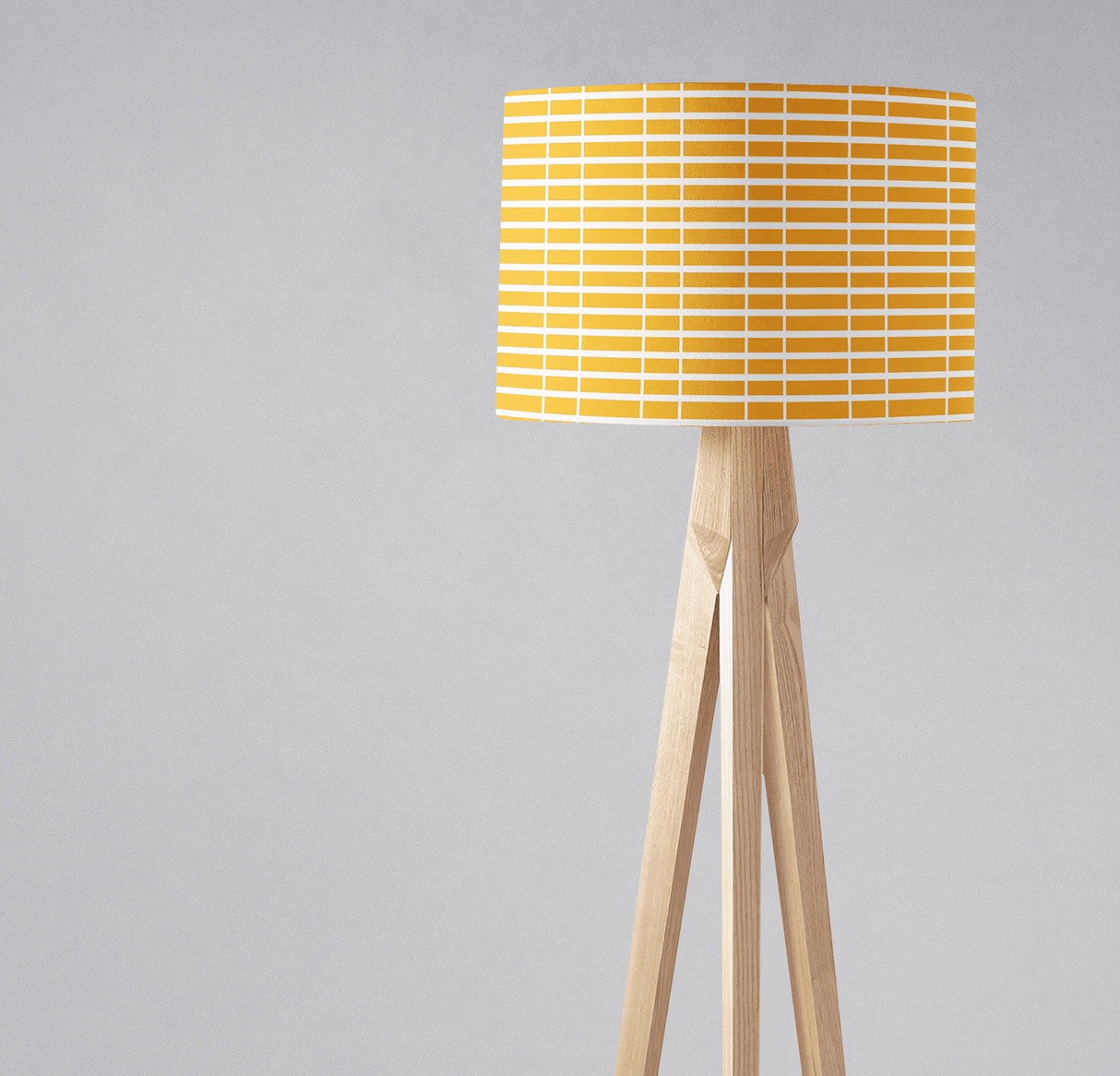 Shadowbright Yellow with White Geometric Stripes Lampshade