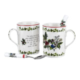 Portmeirion The Holly and The Ivy Gift Mugs and Spoons, Set of 2