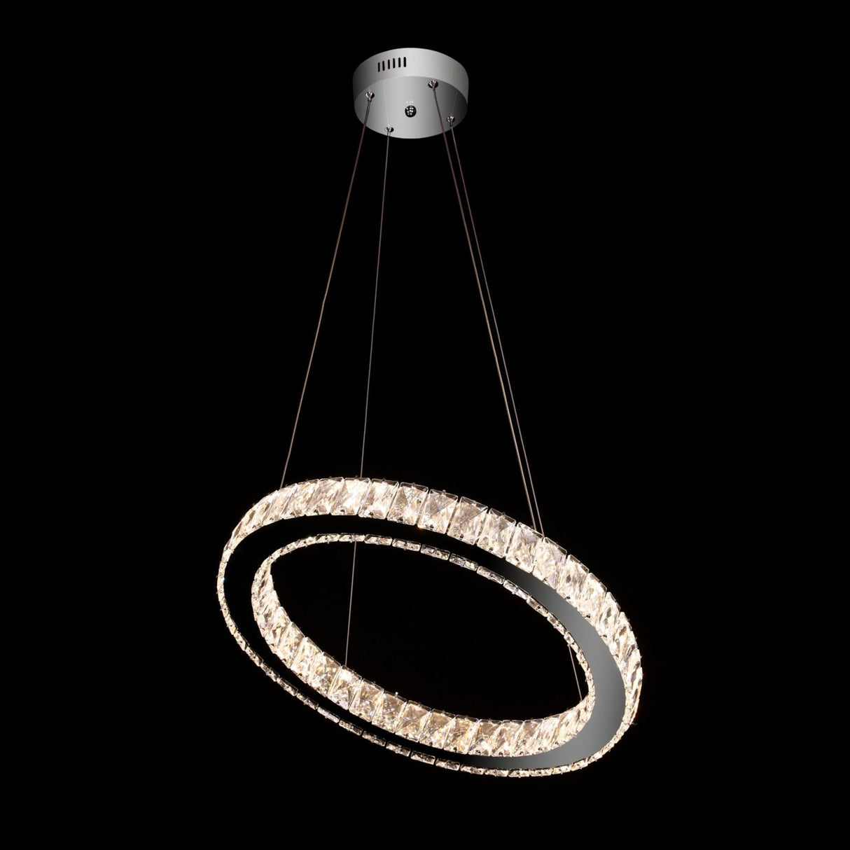 Pagazzi Krystal Polished Chrome Crystal LED Pendant Ceiling Light