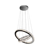 Pagazzi Kendra 2-Light Polished Chrome Crystal LED Pendant Ceiling Light