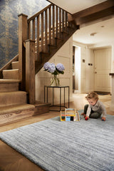Fine Stripes Silver Grey Wool Rug