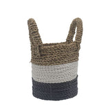 HatiNest Set of 3 Dark Grey Seagrass Storage Baskets - 14, 16 & 17cm