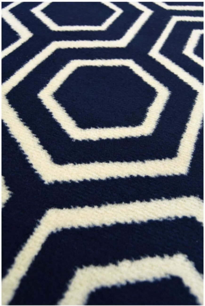 Maestro Honeycomb Navy Rug | 100% polypropylene