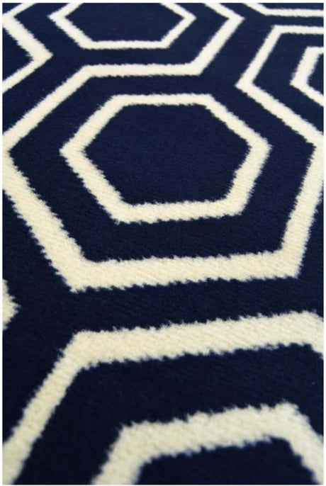 Maestro Honeycomb Navy Rug | 100% polypropylene