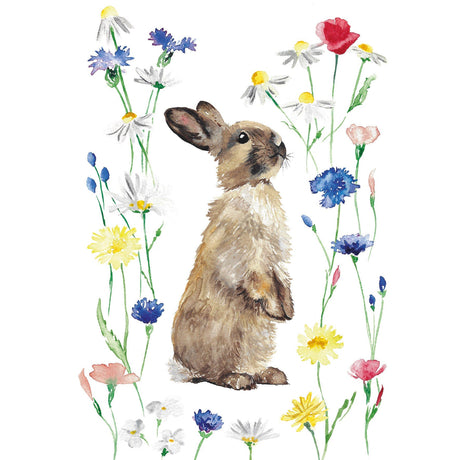 Spring Bunny Rabbit Watercolour Greetings Card | Katie Hipwell Design