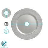 Rinkit Round Ribbed Charger Plates Set 33cm - 18pc