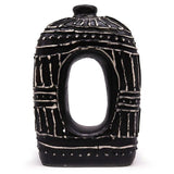 HatiNest Oval Donut Shaped Dry Flowers Vase Chocolate - 30cm