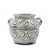 HatiNest Greek Clay Plant Pot with Handles Cream - 15cm