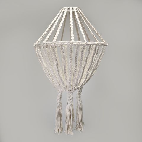 HatiNest Macrame Large Drop Chandelier - Natural