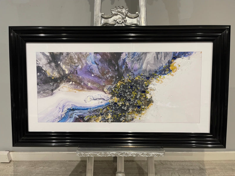 Pagazzi Liquid Colour Black Frame Wall Art - 100x50cm