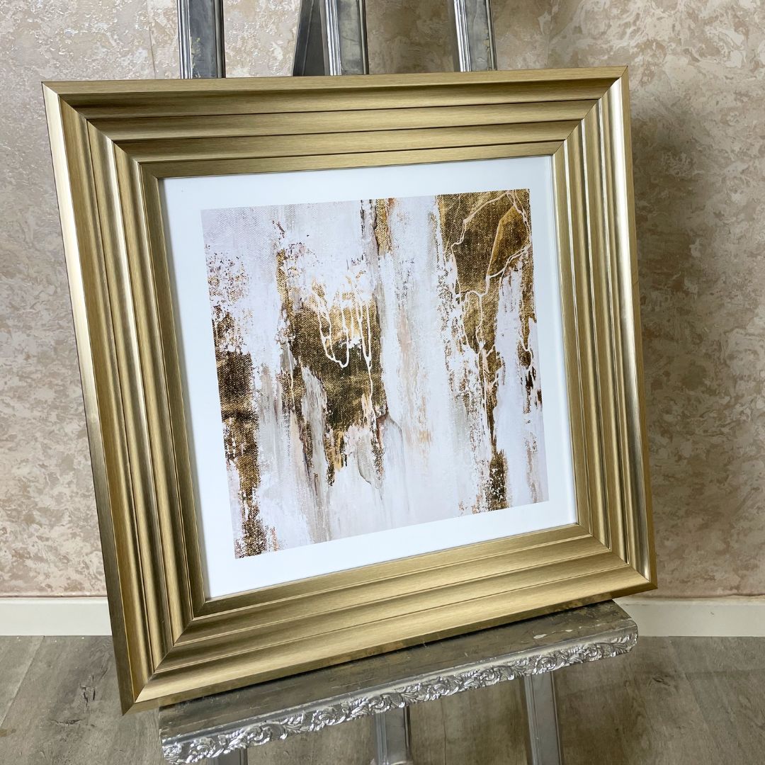 Pagazzi Gold Abstract Wall Art II with Champagne Gold Frame - 70cm