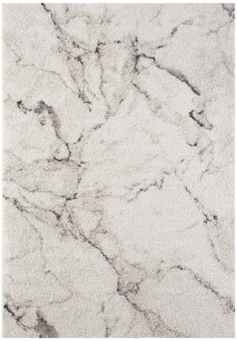 The Rugs Deep Pile Velour Abstract Cream Rug