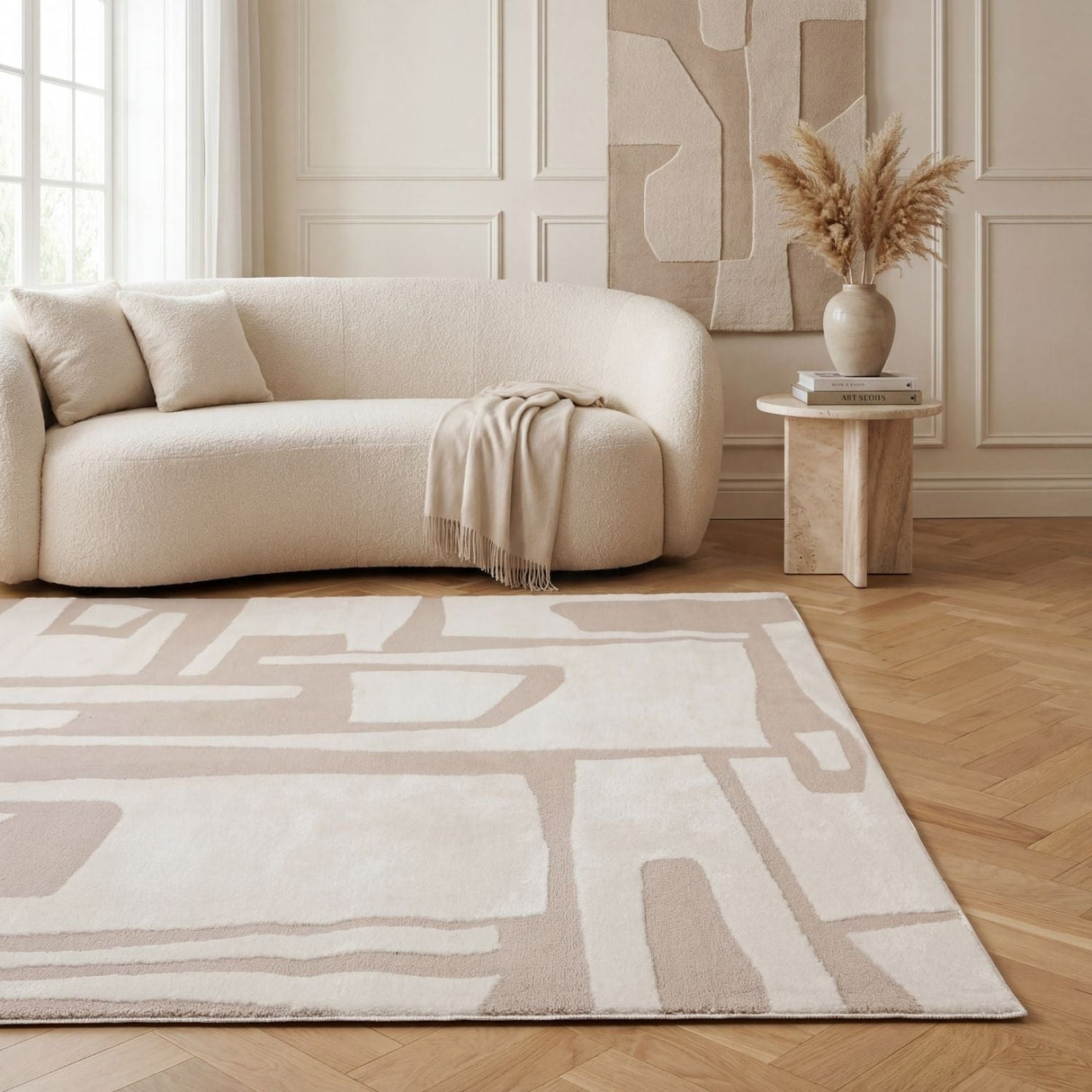 The Rugs Loft Abstract Beige Rug