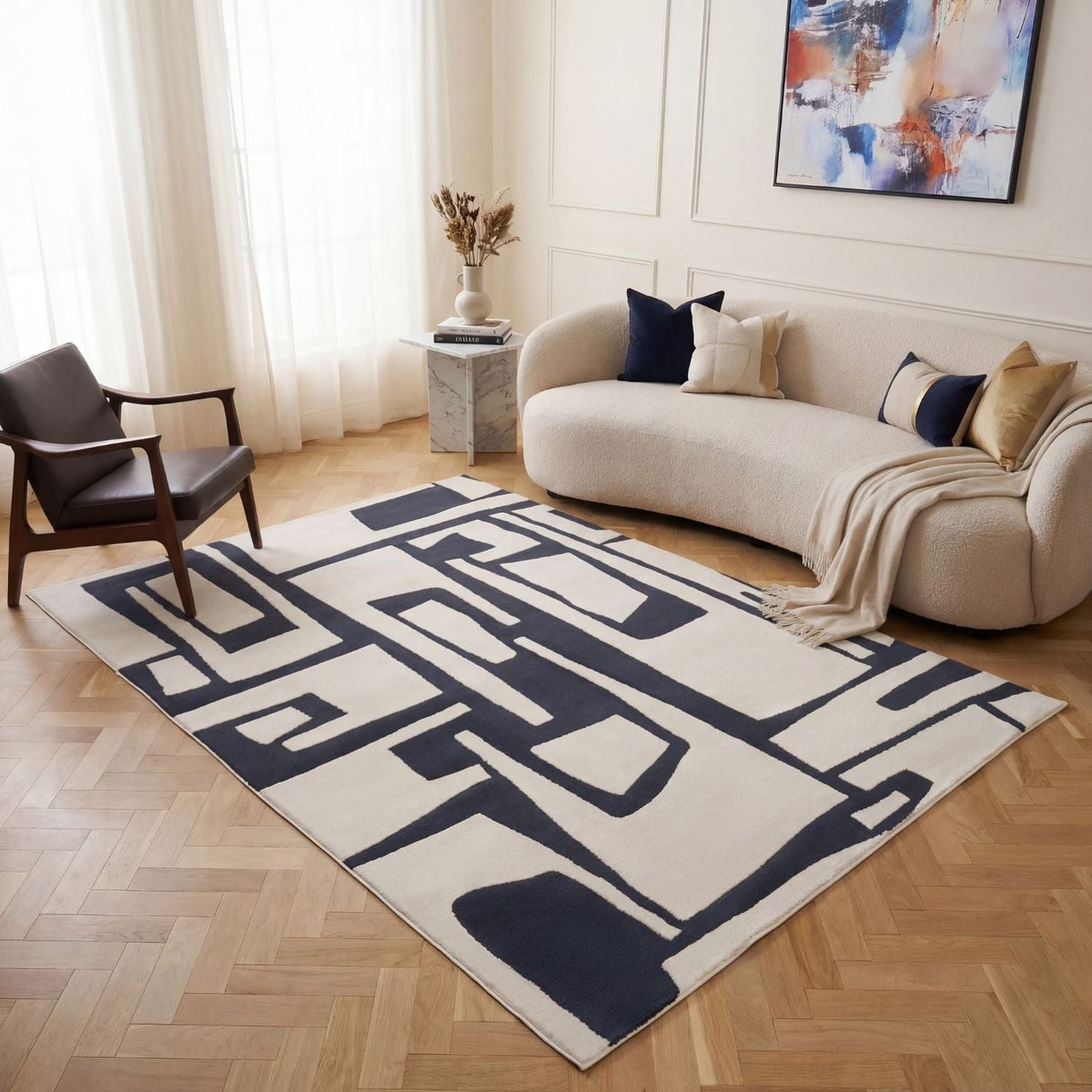 The Rugs Loft Abstract Blue Rug