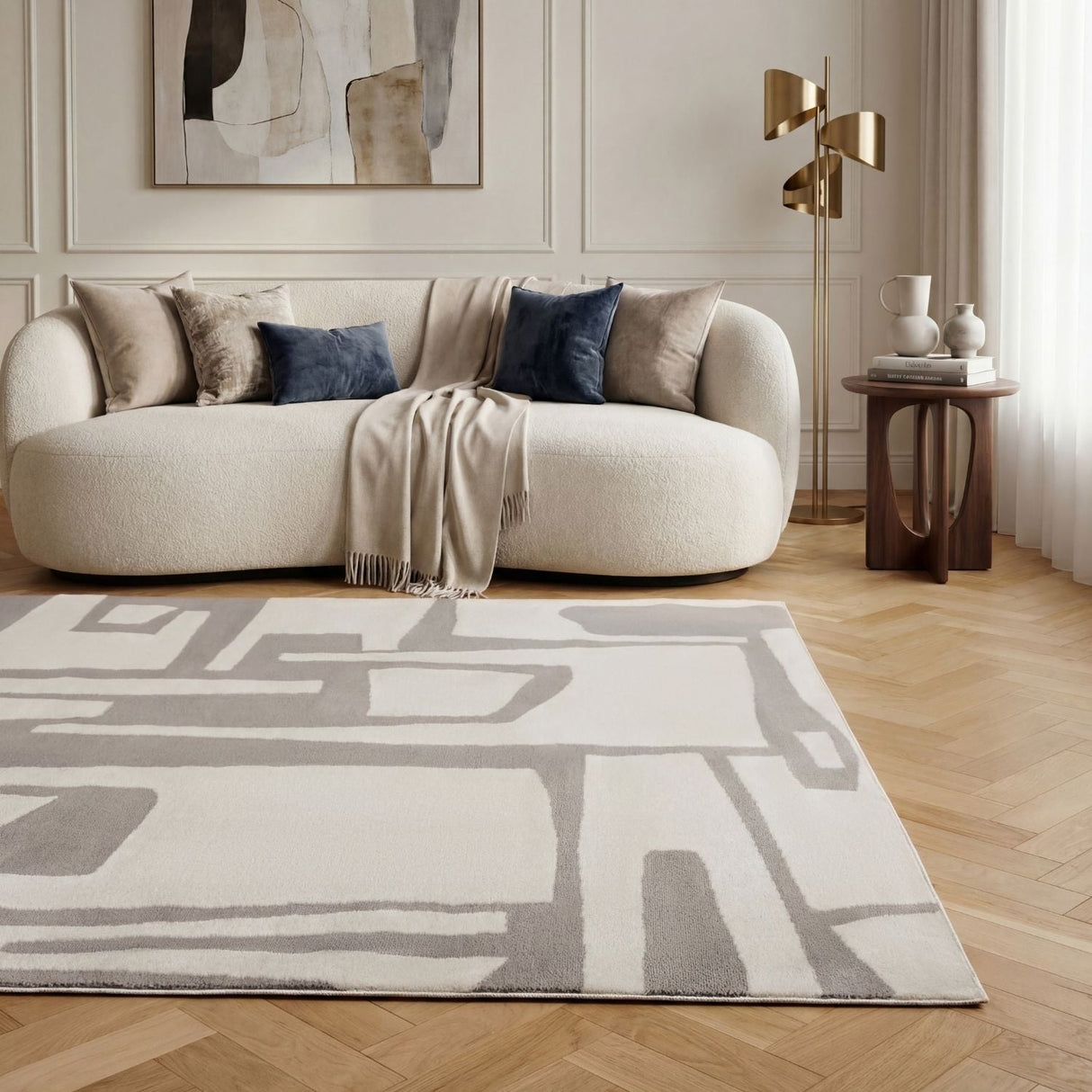 The Rugs Loft Abstract Grey Rug