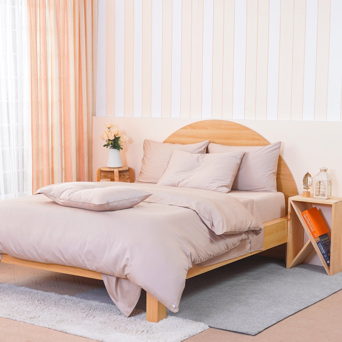 SHEET STORY Ackly Bamboo Beige Fitted Sheet