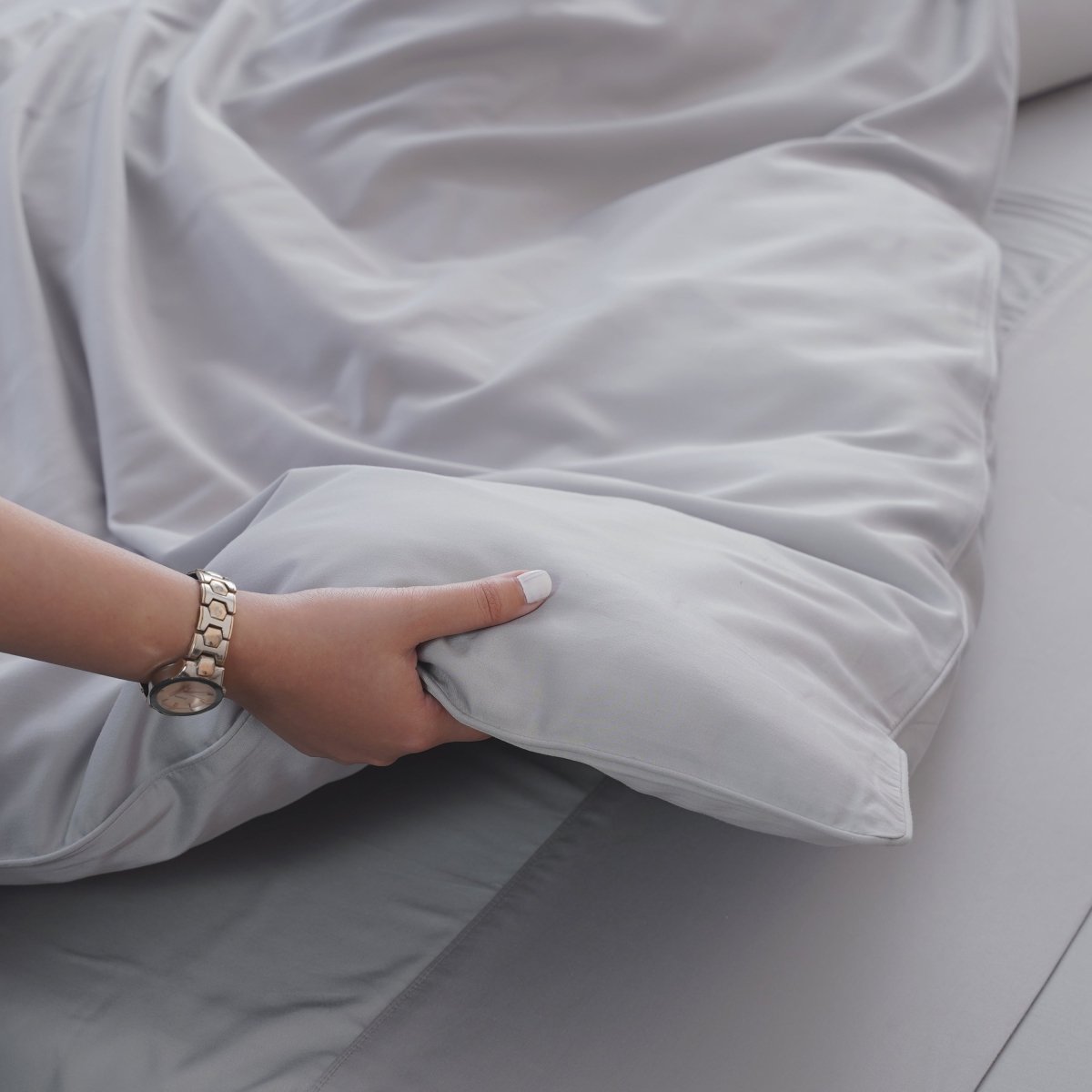SHEET STORY Ackly Bamboo Dove Grey Duvet Cover