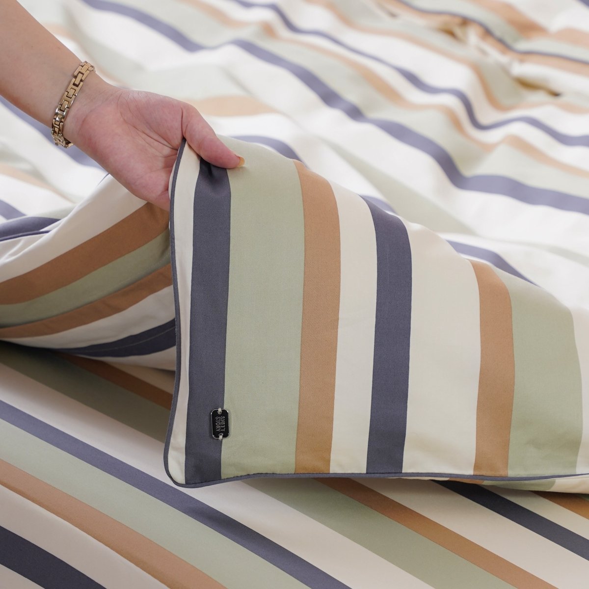 SHEET STORY Ackly Bamboo Harmony Stripe Duvet Cover
