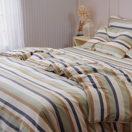 SHEET STORY Ackly Bamboo Harmony Stripe Duvet Cover