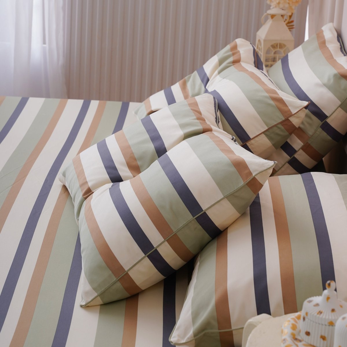 SHEET STORY Ackly Bamboo Harmony Stripe Pillowcases Pair