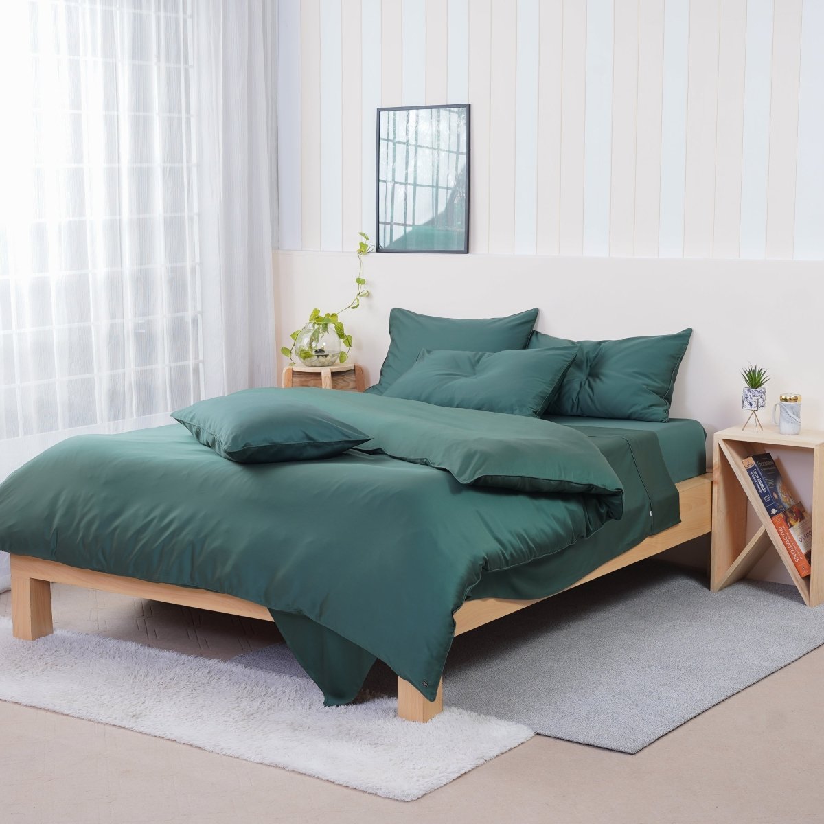 SHEET STORY Ackly Bamboo - Royal Green Duvet Cover