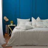 SHEET STORY Ackly Bamboo Sage Green Checkerboard Bedding Set