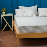 SHEET STORY Ackly Bamboo Sage Green Checkerboard Fitted Sheet