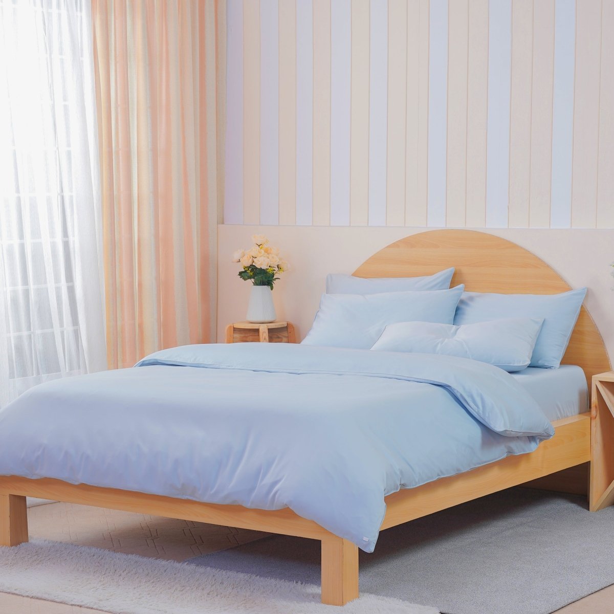 SHEET STORY Ackly Bamboo - Sky Blue Duvet Cover
