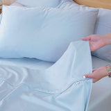 SHEET STORY Ackly Bamboo Flat Sheet - Sky Blue