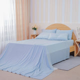 SHEET STORY Ackly Bamboo Flat Sheet - Sky Blue