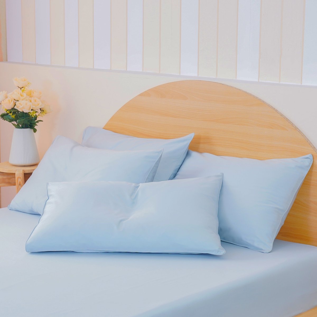 SHEET STORY Ackly Bamboo - Sky Blue Pillowcases Pair
