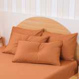 SHEET STORY Ackly Bamboo Terracotta Orange Pillowcases Pair