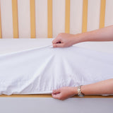 SHEET STORY Ackly Bamboo White Cot Bed Size Fitted Sheet – 400TC