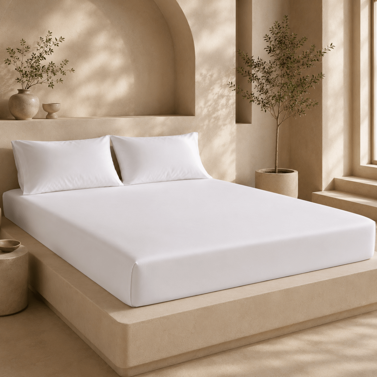 SHEET STORY Ackly Bamboo - White Fitted Sheet