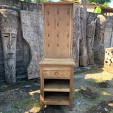 HatiNest Recycled Teak Wood Hallway & Bathroom Stand with Hooks - 61×46×209cm