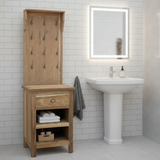HatiNest Recycled Teak Wood Hallway & Bathroom Stand with Hooks - 61×46×209cm
