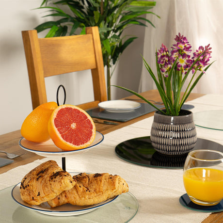 Rinkit Round Glass Placemats & Coasters Set - 12pc