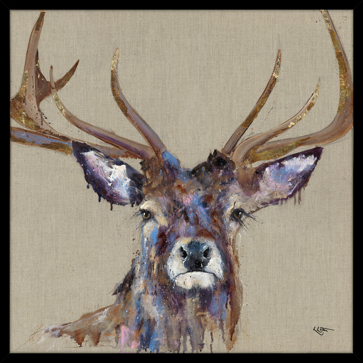 Pagazzi Brindle Stag Wall Art - 105x105cm