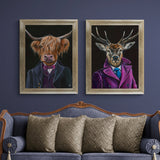 Pagazzi Suited Highland Cow Framed Art