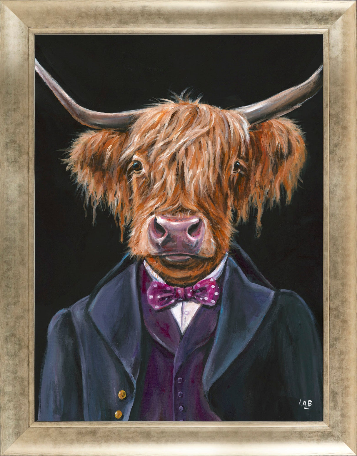 Pagazzi Suited Highland Cow Framed Art
