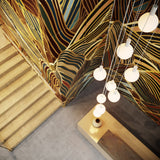 Tala Alumina Nine Pendant Light with Sphere V Bulbs