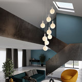 Tala Alumina Nine Pendant Light with Sphere V Bulbs