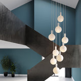 Tala Alumina Nine Pendant Light with Sphere V Bulbs