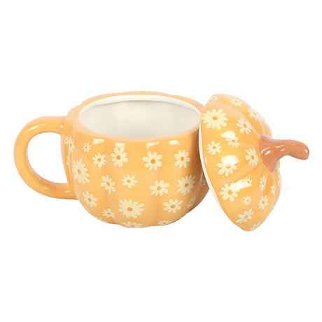 Blush & Bale Floral Lidded Pumpkin Mug - 500ml