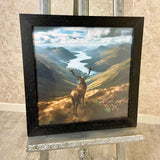 Pagazzi Stag on Hill Wall Art with Black Frame