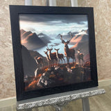 Pagazzi Scottish Herd of Deer Wall Art with Black Frame