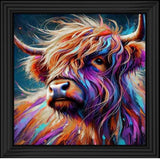 Pagazzi Vibrant Highland Cow Wall Art with Black Frame